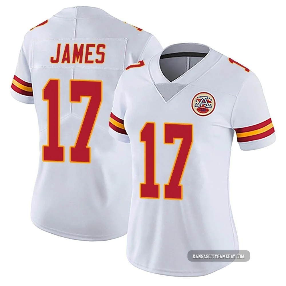 Women's Richie James Kansas City Chiefs ＃17 Limited White Vapor Untouchable Jersey