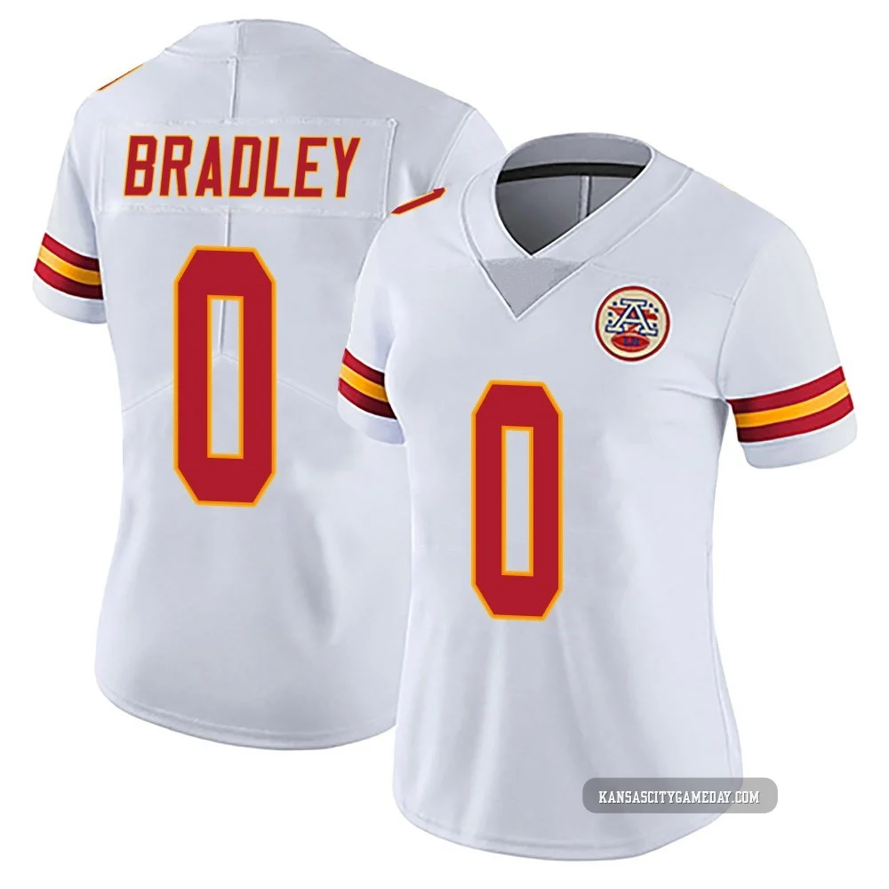 Women's Shaun Bradley Kansas City Chiefs ＃0 Limited White Vapor Untouchable Jersey