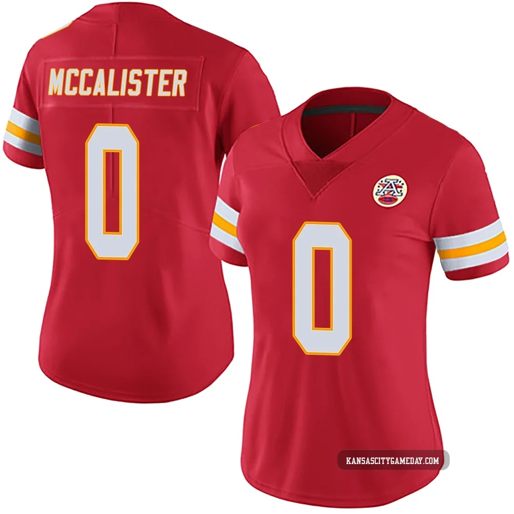 Women's Tanner McCalister Kansas City Chiefs ＃0 Limited Red Team Color Vapor Untouchable Jersey