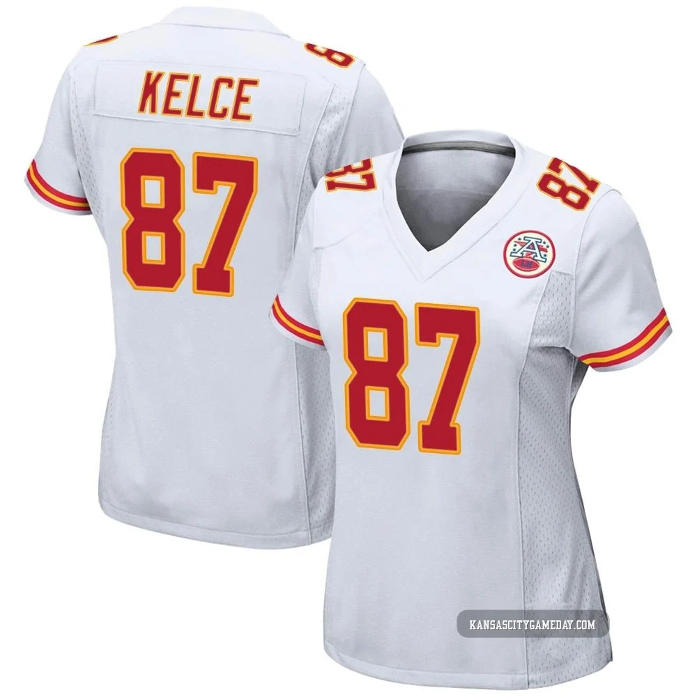 Women's Travis Kelce Kansas City Chiefs ＃87 Game White Jersey