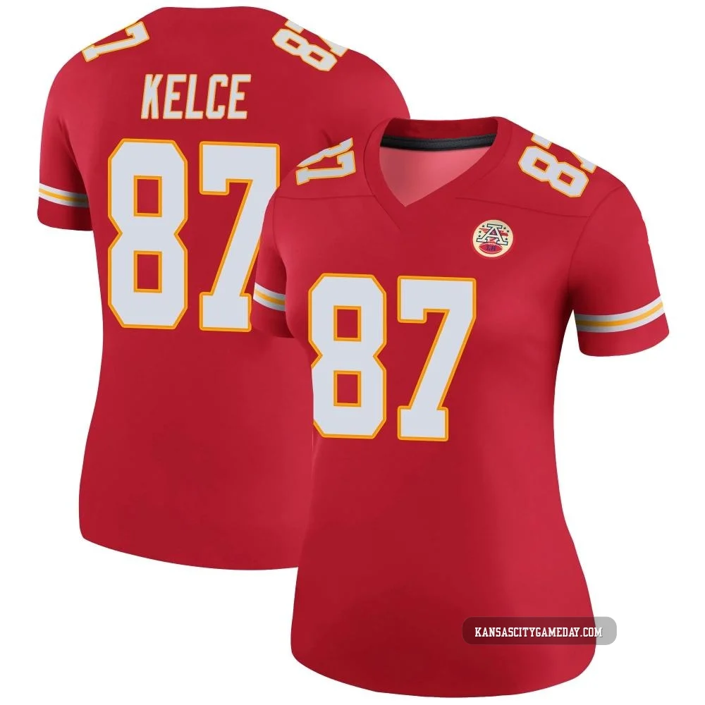 Women's Travis Kelce Kansas City Chiefs ＃87 Legend Red Color Rush Jersey