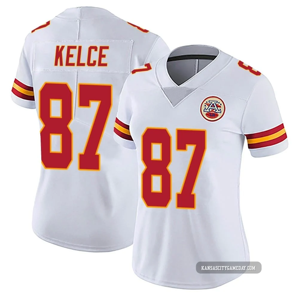 Women's Travis Kelce Kansas City Chiefs ＃87 Limited White Vapor Untouchable Jersey
