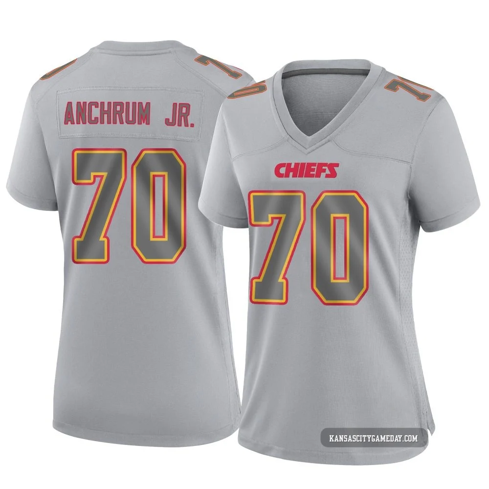 Women's Tremayne Anchrum Jr. Kansas City Chiefs ＃70 Game Gray Atmosphere Fashion Jersey