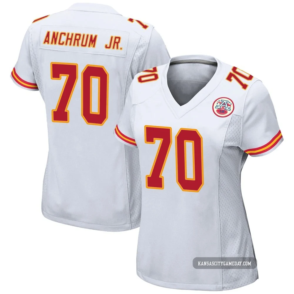 Women's Tremayne Anchrum Jr. Kansas City Chiefs ＃70 Game White Jersey