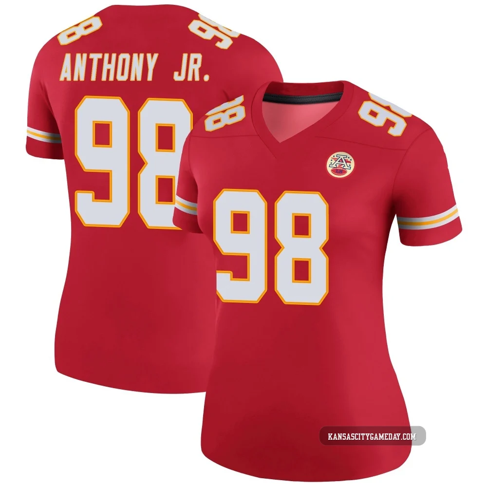 Women's Vincent Anthony Jr. Kansas City Chiefs ＃98 Legend Red Color Rush Jersey