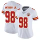 Women's Vincent Anthony Jr. Kansas City Chiefs ＃98 Limited White Vapor Untouchable Jersey