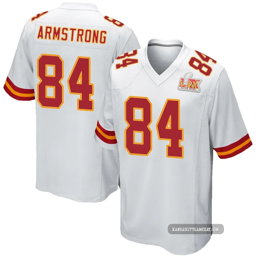 Youth Andrew Armstrong Kansas City Chiefs ＃84 Game White Super Bowl LIX Jersey