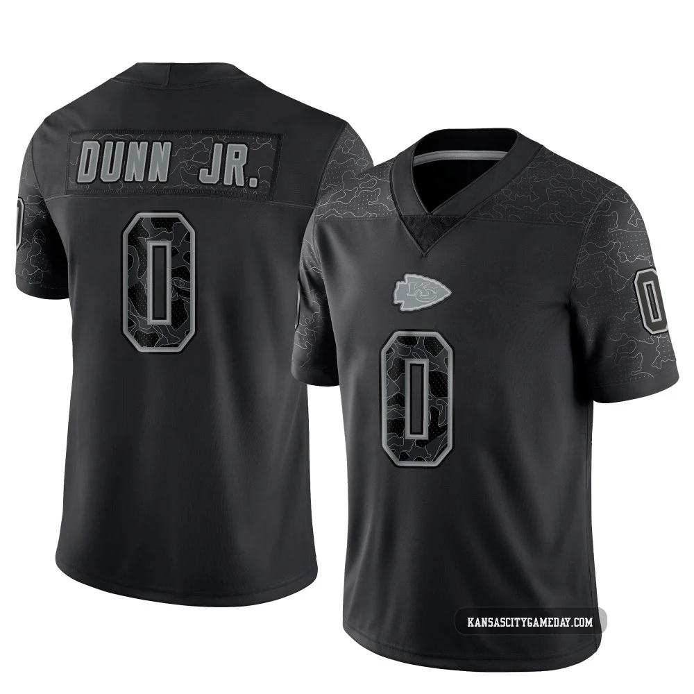 Youth Anthony Dunn Jr. Kansas City Chiefs ＃0 Limited Black Reflective Jersey