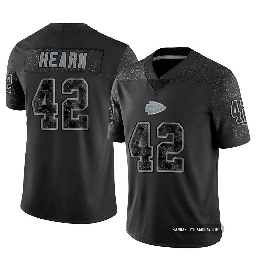 Youth Azizi Hearn Kansas City Chiefs ＃42 Limited Black Reflective Jersey