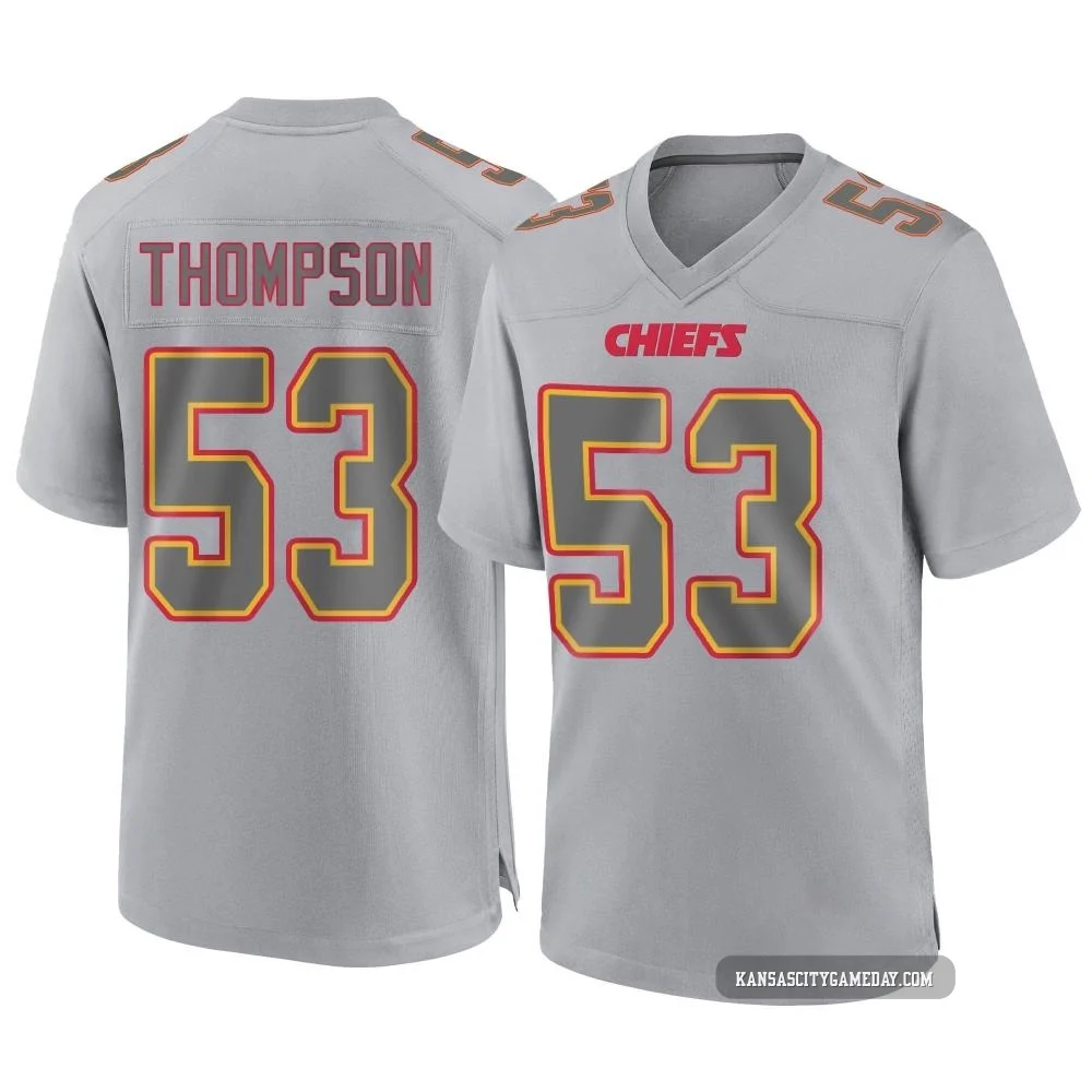 Youth BJ Thompson Kansas City Chiefs ＃53 Game Gray Atmosphere Fashion Jersey
