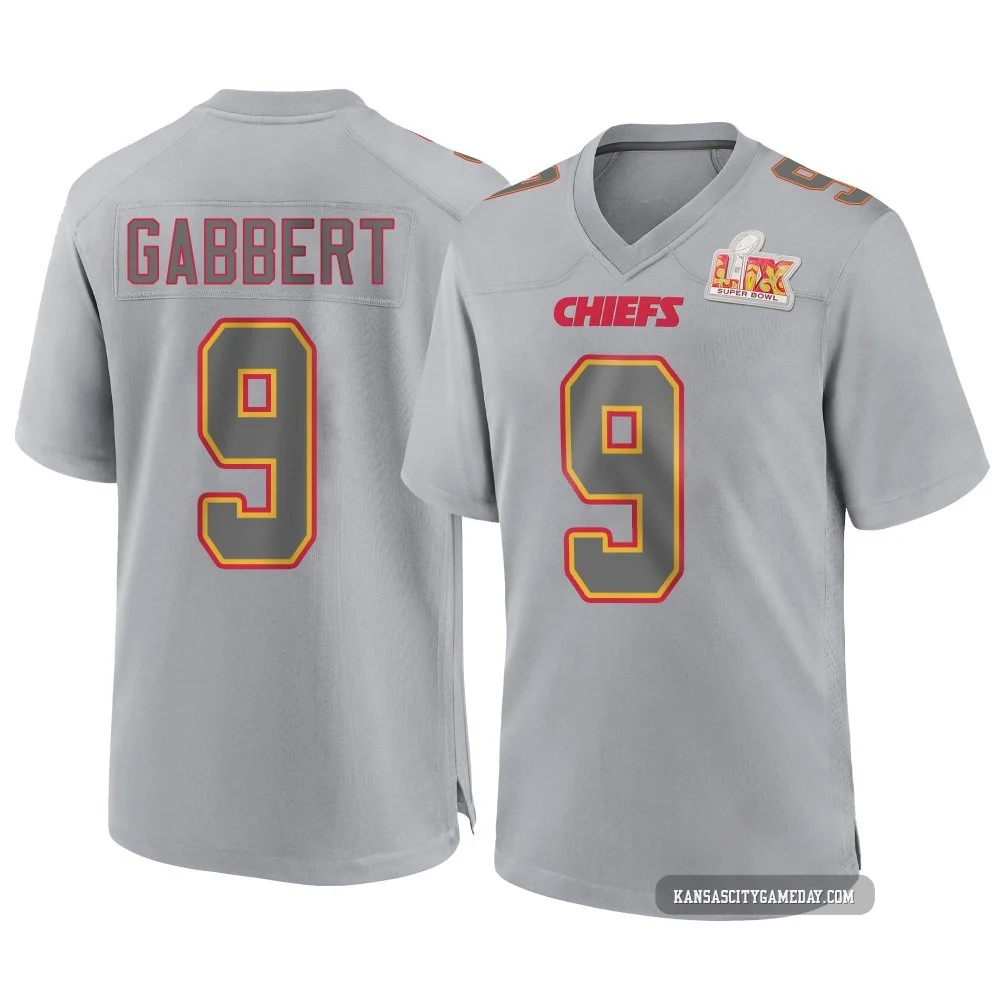 Youth Blaine Gabbert Kansas City Chiefs ＃9 Game Gray Atmosphere Fashion Super Bowl LIX Jersey