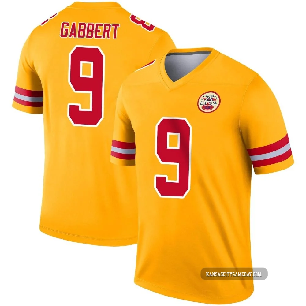 Youth Blaine Gabbert Kansas City Chiefs ＃9 Legend Gold Inverted Jersey