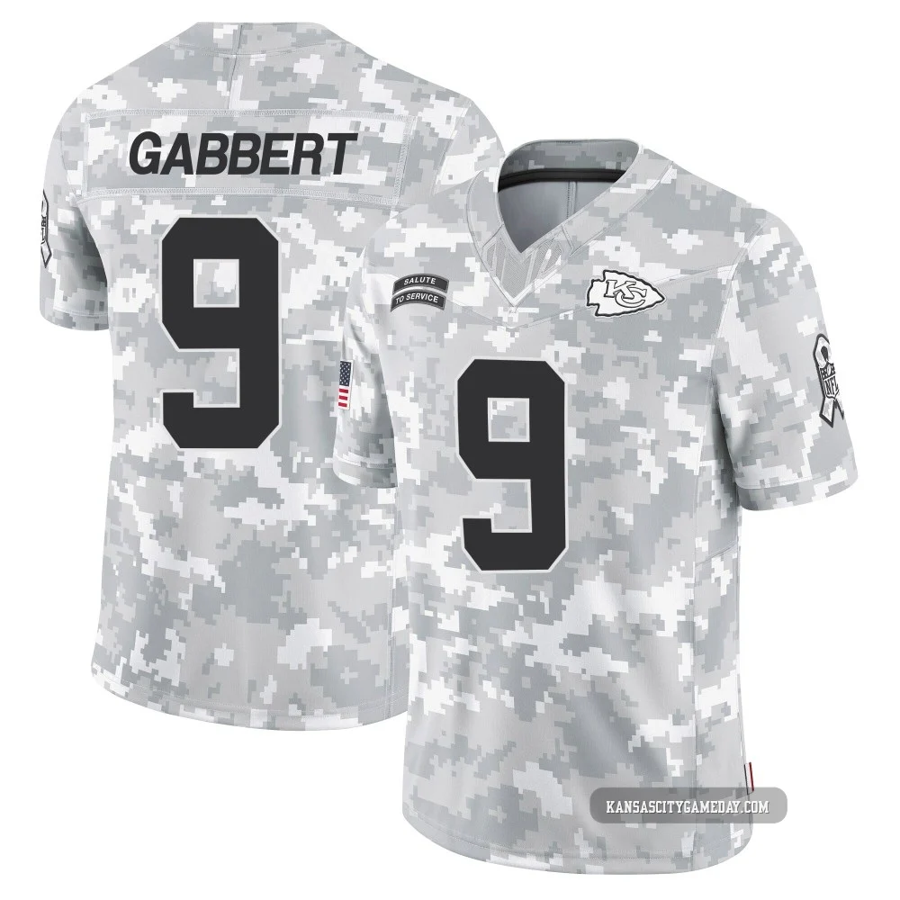 Youth Blaine Gabbert Kansas City Chiefs ＃9 Limited Arctic Camo 2024 Salute to Service Jersey