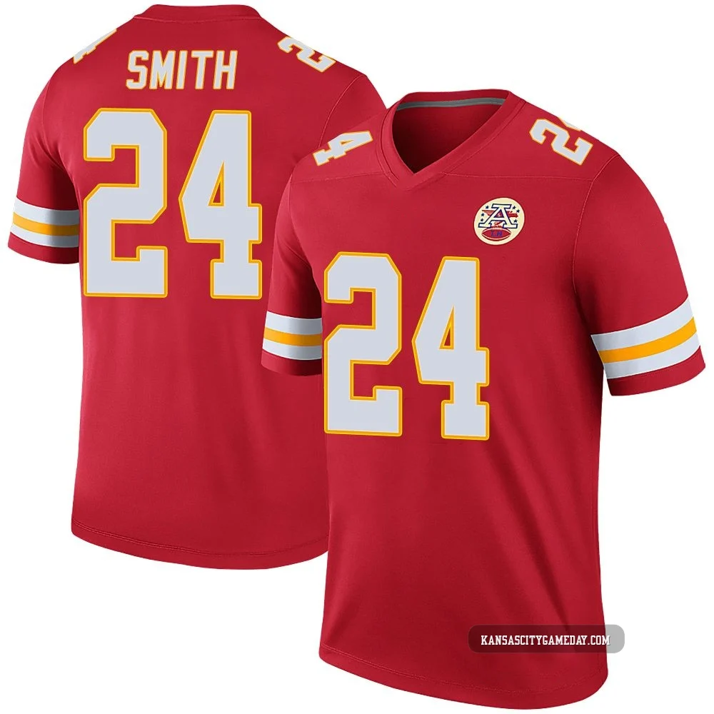 Youth Brashard Smith Kansas City Chiefs ＃24 Legend Red Color Rush Jersey