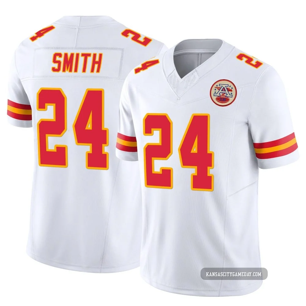 Youth Brashard Smith Kansas City Chiefs ＃24 Limited White Vapor F.U.S.E. Jersey