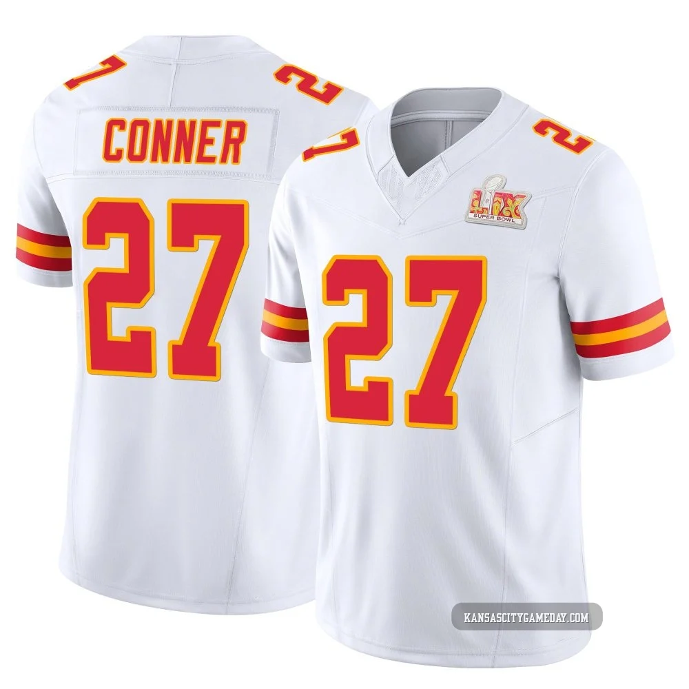 Youth Chamarri Conner Kansas City Chiefs ＃27 Limited White Vapor F.U.S.E. Super Bowl LIX Jersey