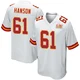 Youth C.J. Hanson Kansas City Chiefs ＃61 Game White Super Bowl LIX Jersey