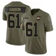 Youth C.J. Hanson Kansas City Chiefs ＃61 Limited Olive 2025 Salute to Service Jersey