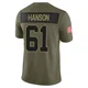 Youth C.J. Hanson Kansas City Chiefs ＃61 Limited Olive 2025 Salute to Service Jersey