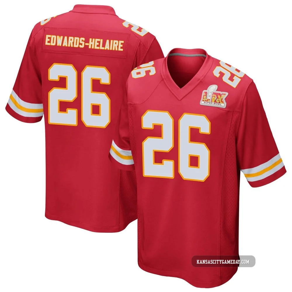 Youth Clyde Edwards-Helaire Kansas City Chiefs ＃26 Game Red Team Color Super Bowl LIX Jersey
