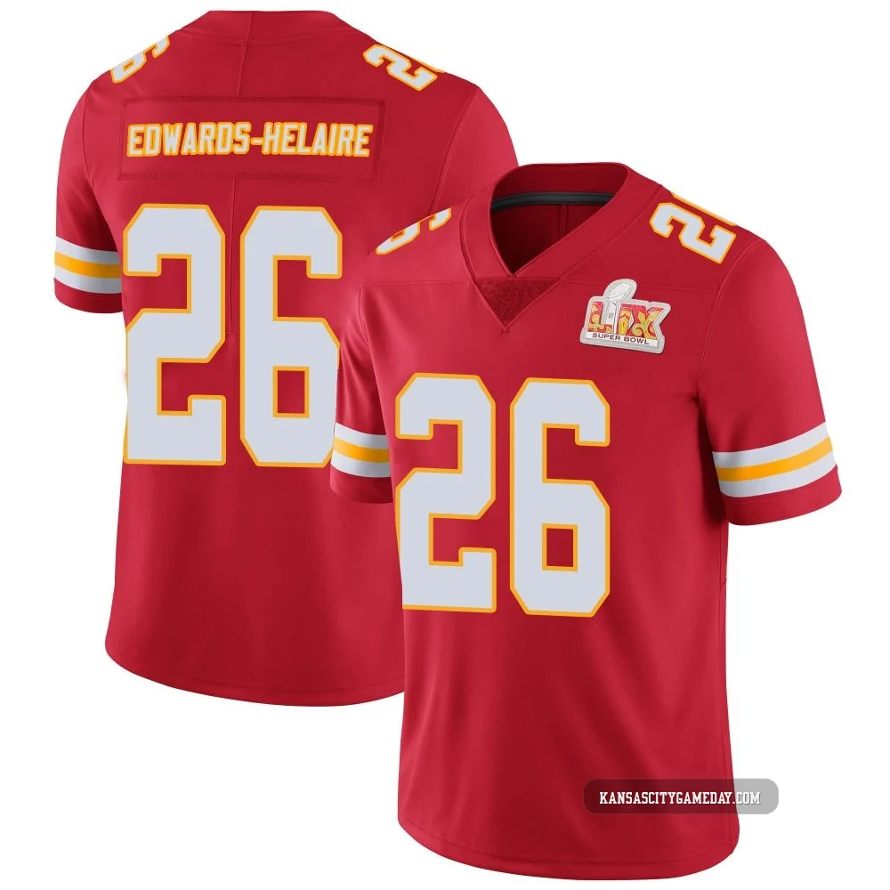 Youth Clyde Edwards-Helaire Kansas City Chiefs ＃26 Limited Red Team Color Vapor Untouchable Super Bowl LIX Jersey