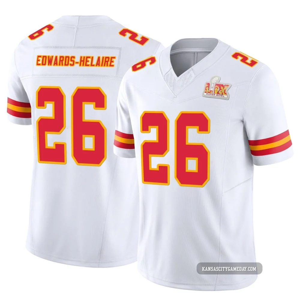 Youth Clyde Edwards-Helaire Kansas City Chiefs ＃26 Limited White Vapor F.U.S.E. Super Bowl LIX Jersey