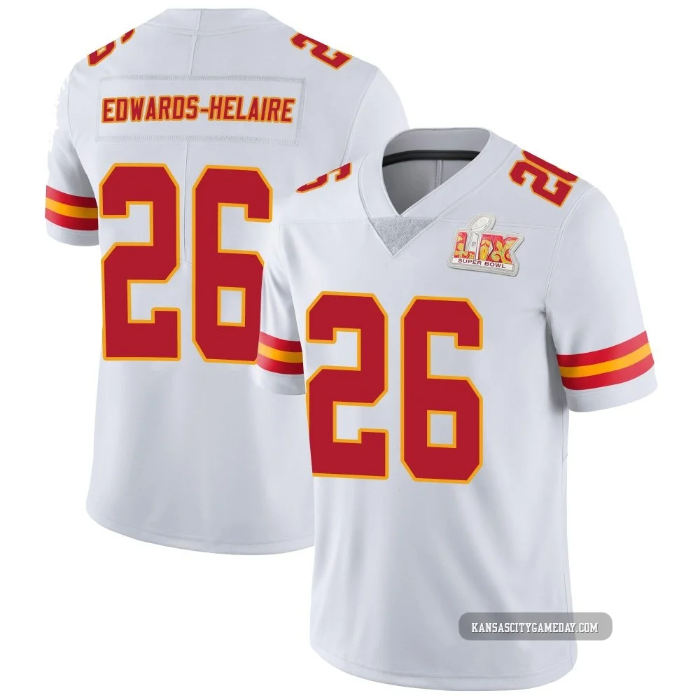 Youth Clyde Edwards-Helaire Kansas City Chiefs ＃26 Limited White Vapor Untouchable Super Bowl LIX Jersey