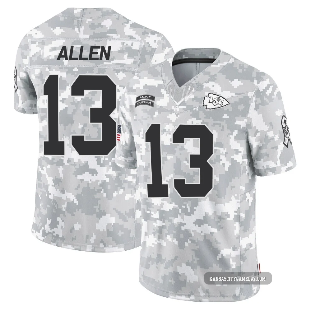 Youth Cyrus Allen Kansas City Chiefs ＃13 Limited Arctic Camo 2024 Salute to Service Jersey