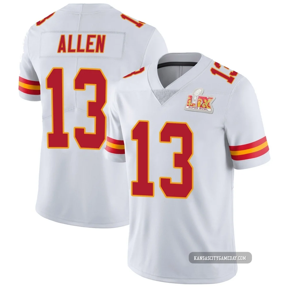 Youth Cyrus Allen Kansas City Chiefs ＃13 Limited White Vapor Untouchable Super Bowl LIX Jersey