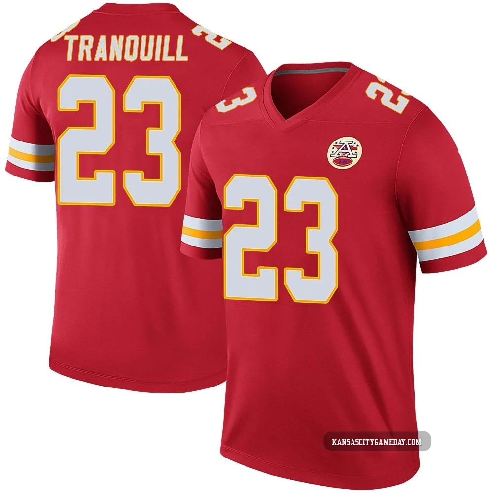Youth Drue Tranquill Kansas City Chiefs ＃23 Legend Red Color Rush Jersey