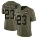 Youth Drue Tranquill Kansas City Chiefs ＃23 Limited Olive 2025 Salute to Service Jersey