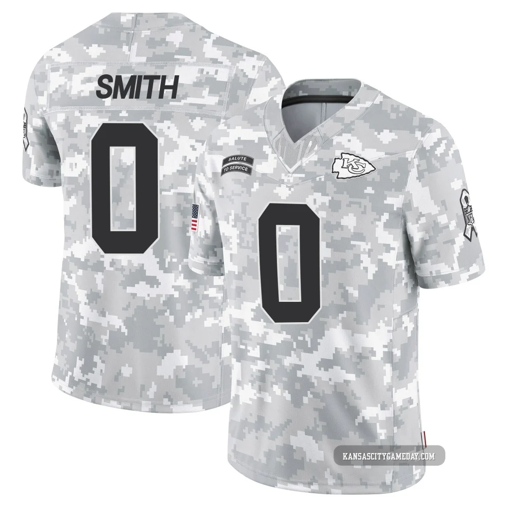 Youth EJ Smith Kansas City Chiefs ＃0 Limited Arctic Camo 2024 Salute to Service Jersey
