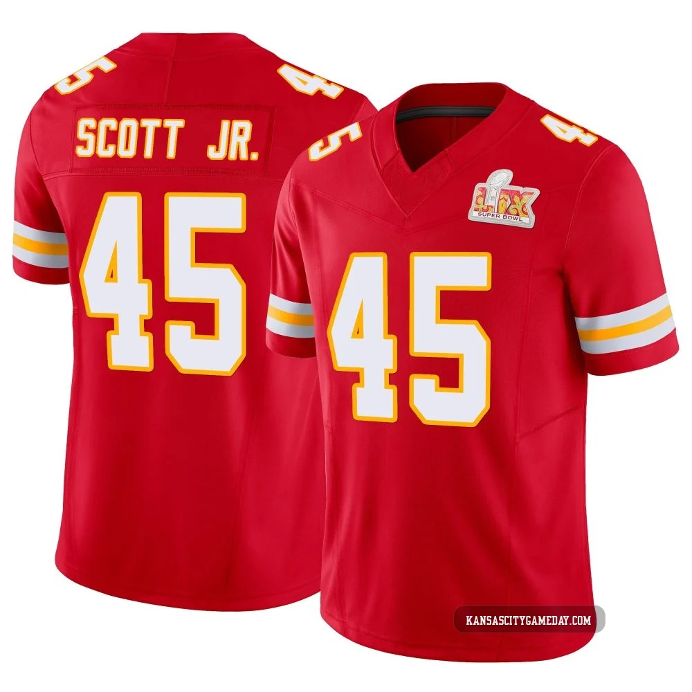 Youth Eric Scott Jr. Kansas City Chiefs ＃45 Limited Red Vapor F.U.S.E. Super Bowl LIX Jersey