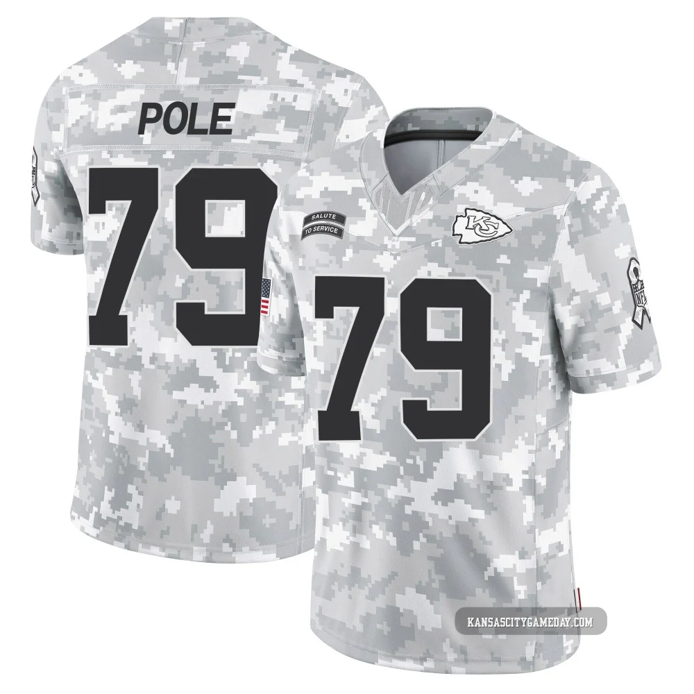 Youth Esa Pole Kansas City Chiefs ＃79 Limited Arctic Camo 2024 Salute to Service Jersey