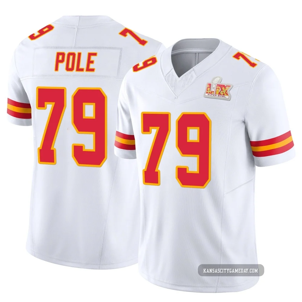 Youth Esa Pole Kansas City Chiefs ＃79 Limited White Vapor F.U.S.E. Super Bowl LIX Jersey