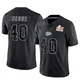 Youth Ethan Downs Kansas City Chiefs ＃40 Limited Black Reflective Super Bowl LIX Jersey
