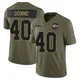 Youth Ethan Downs Kansas City Chiefs ＃40 Limited Olive 2025 Salute to Service Jersey