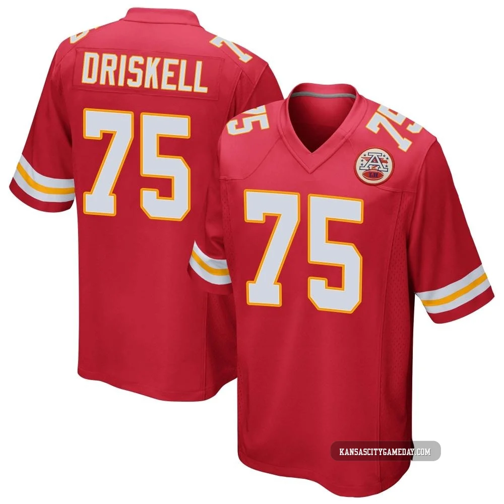 Youth Ethan Driskell Kansas City Chiefs ＃75 Game Red Team Color Jersey
