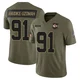 Youth Felix Anudike-Uzomah Kansas City Chiefs ＃91 Limited Olive 2025 Salute to Service Jersey