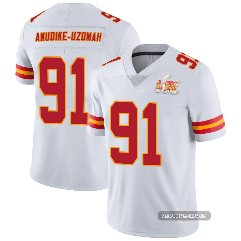 Youth Felix Anudike-Uzomah Kansas City Chiefs ＃91 Limited White Vapor Untouchable Super Bowl LIX Jersey