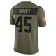 Youth Geor'Quarius Spivey Kansas City Chiefs ＃45 Limited Olive 2025 Salute to Service Jersey