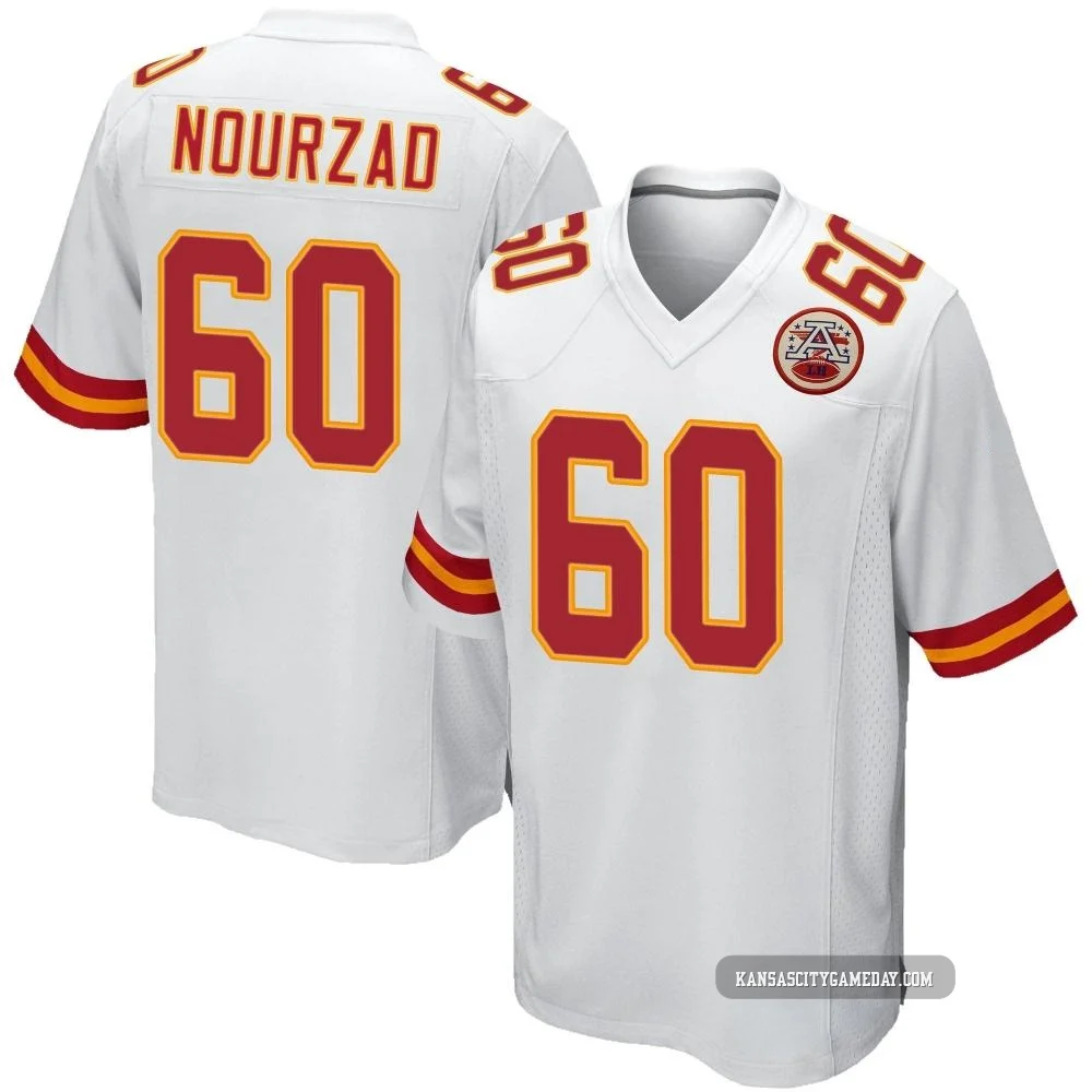Youth Hunter Nourzad Kansas City Chiefs ＃60 Game White Jersey