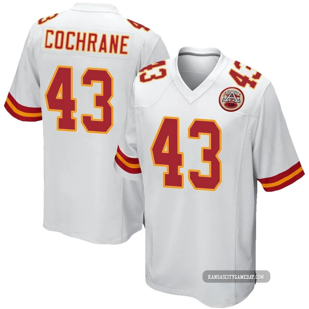 Youth Jack Cochrane Kansas City Chiefs ＃43 Game White Jersey