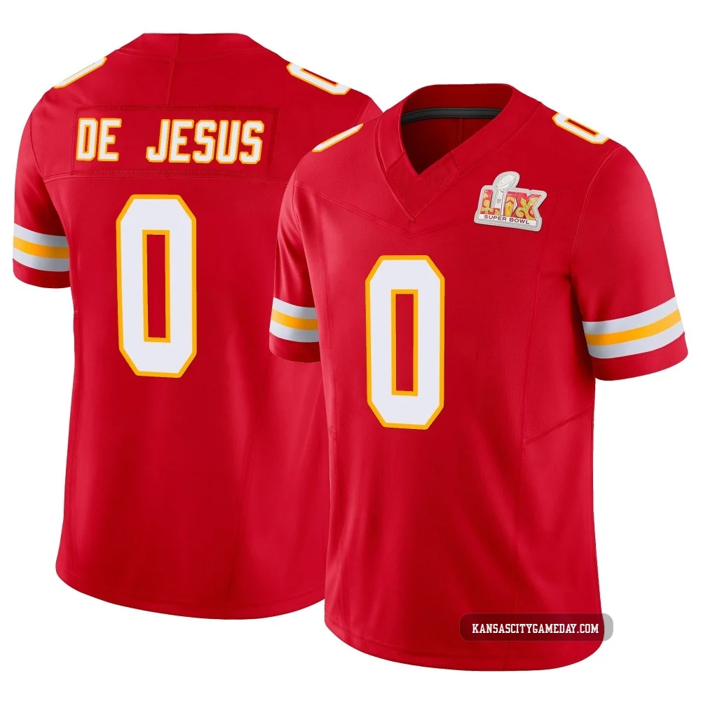 Youth Jacob De Jesus Kansas City Chiefs ＃0 Limited Red Vapor F.U.S.E. Super Bowl LIX Jersey