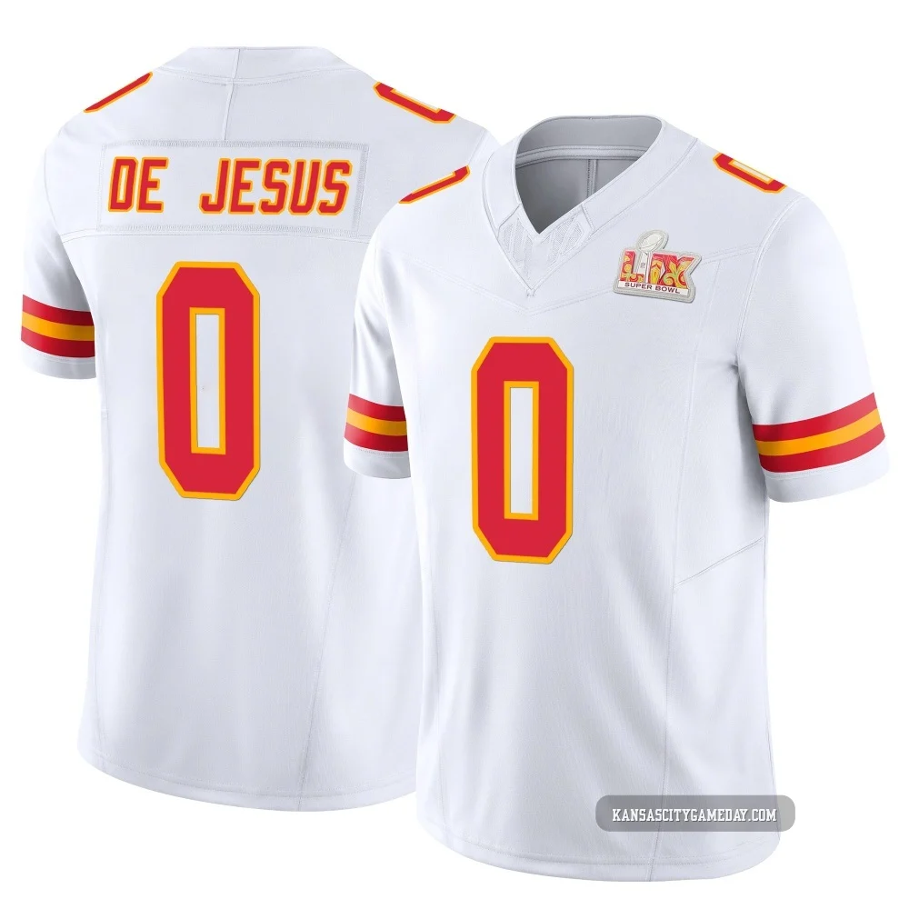 Youth Jacob De Jesus Kansas City Chiefs ＃0 Limited White Vapor F.U.S.E. Super Bowl LIX Jersey