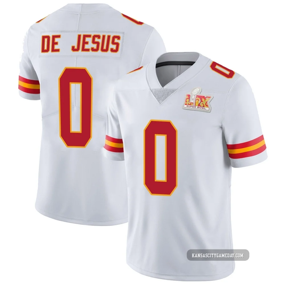 Youth Jacob De Jesus Kansas City Chiefs ＃0 Limited White Vapor Untouchable Super Bowl LIX Jersey