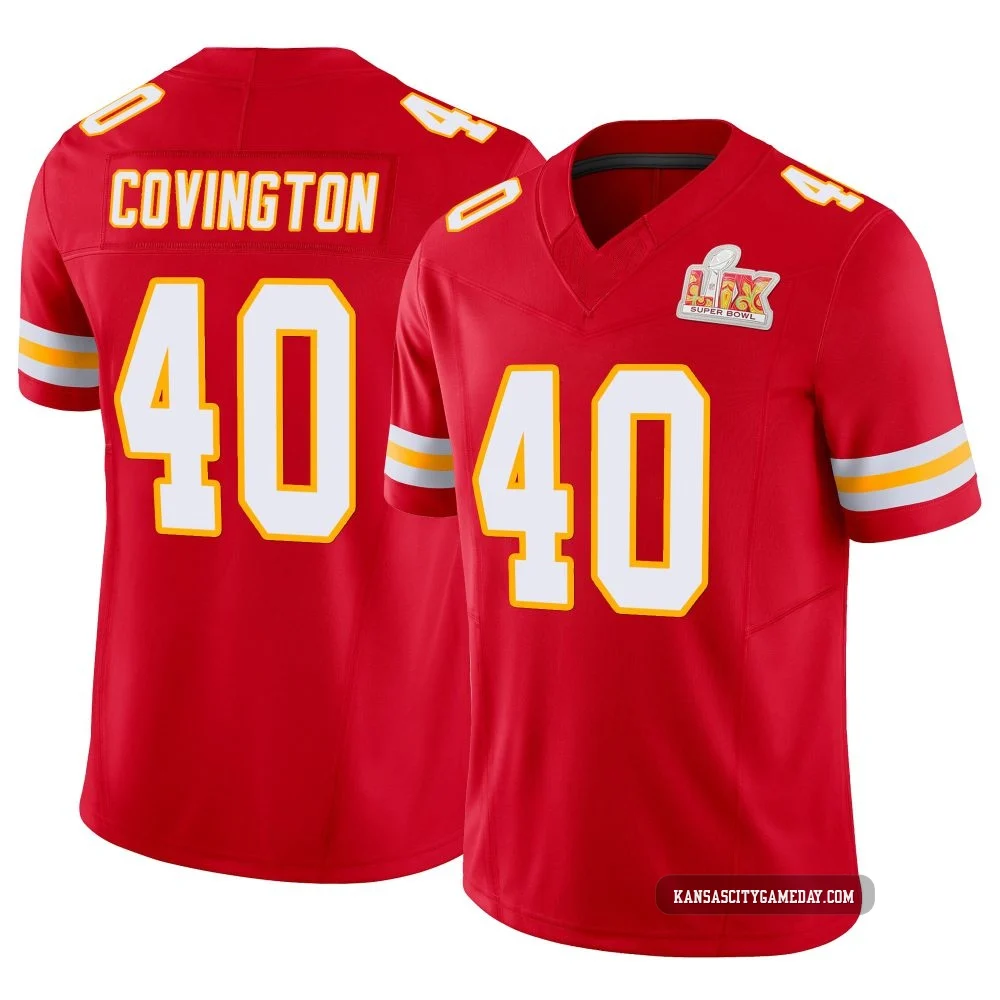 Youth Jacobe Covington Kansas City Chiefs ＃40 Limited Red Vapor F.U.S.E. Super Bowl LIX Jersey