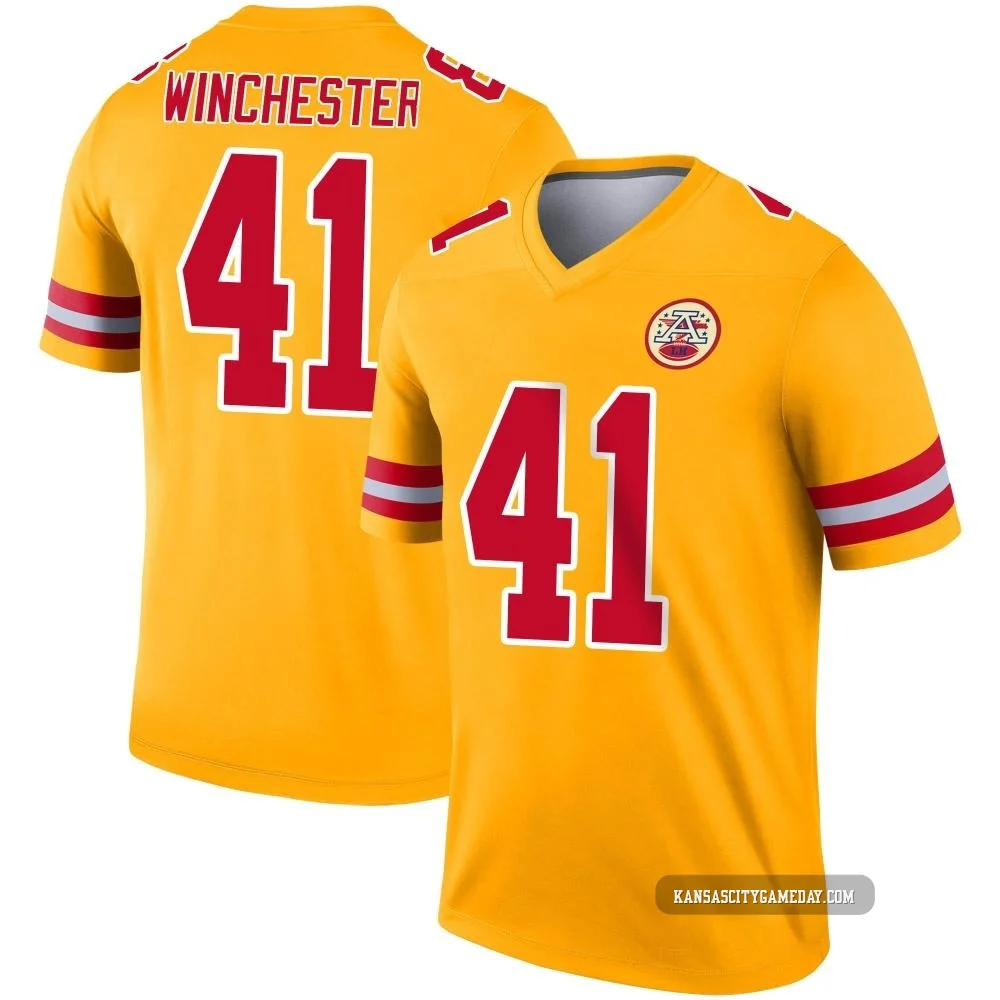 Youth James Winchester Kansas City Chiefs ＃41 Legend Gold Inverted Jersey