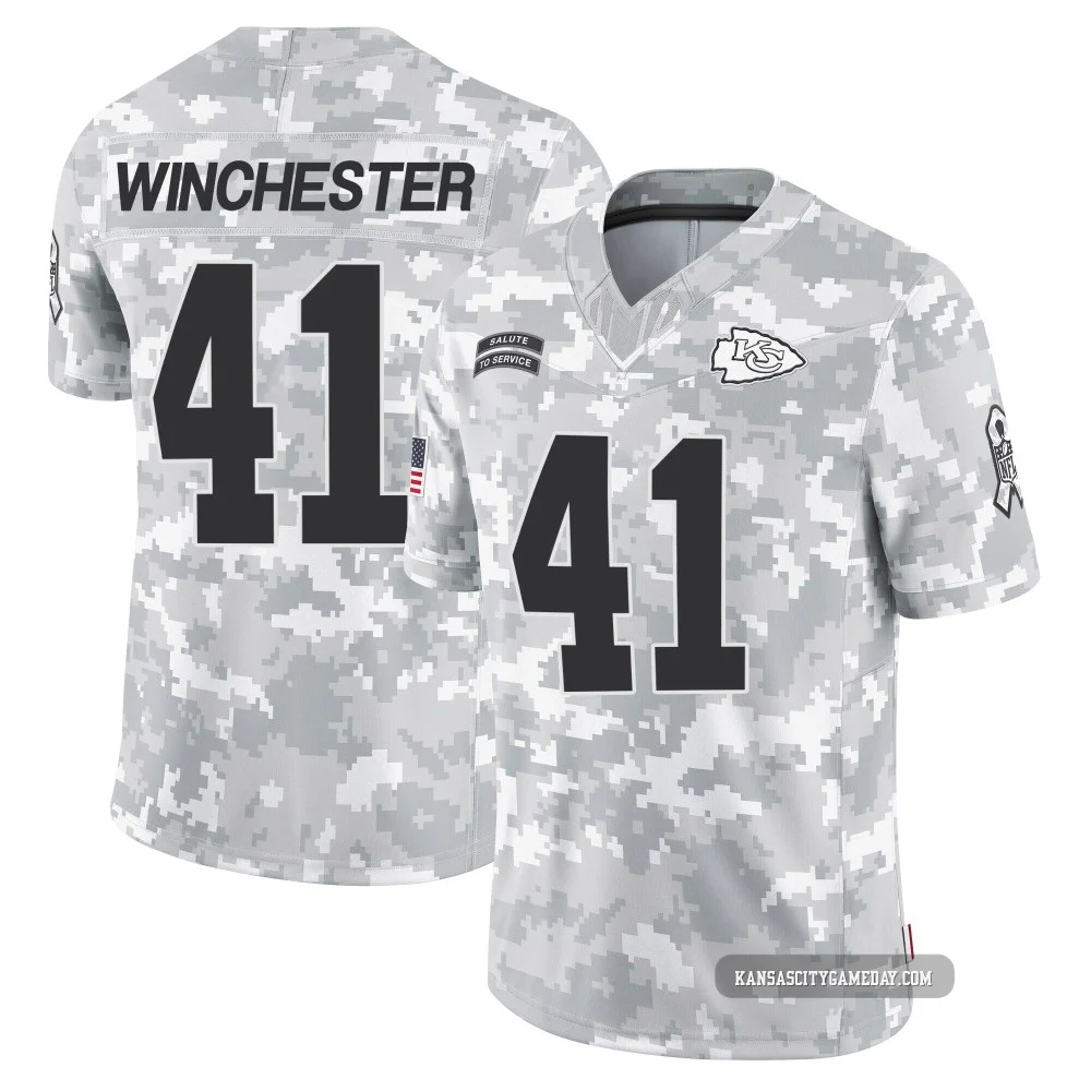 Youth James Winchester Kansas City Chiefs ＃41 Limited Arctic Camo 2024 Salute to Service Jersey