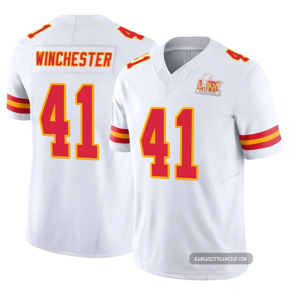 Youth James Winchester Kansas City Chiefs ＃41 Limited White Vapor F.U.S.E. Super Bowl LIX Jersey